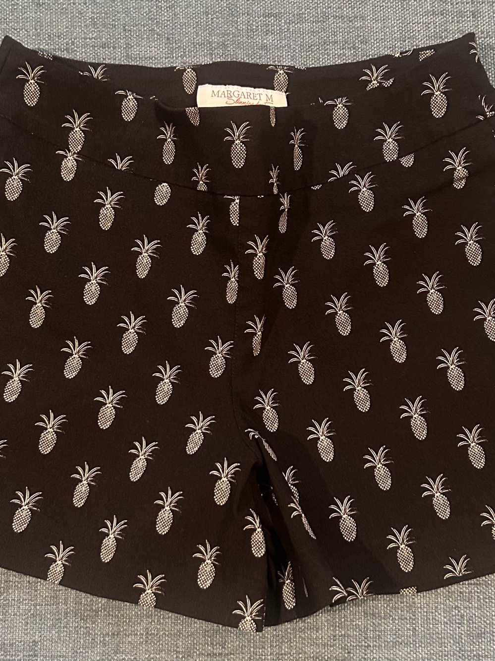 Margaret M Black Pineapple Print Men’s Shorts